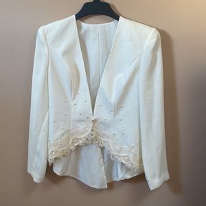 VTG Ivory Beaded Wedding Renaissance Blazer